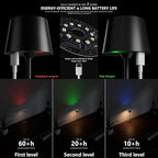 Compact Cordless Table Lamp, Rechargeable LED Night Light, Dual Light Source (RGB Top & Warm Bottom), Touch Control & Timer, Metal Lamp for Bedroom & Kids Room (Black 1pack)