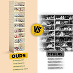 GCCSJ 9-Tier 18 Pairs Foldable Shoe Rack Organizer, Plastic Collapsible Shoe Shelf, Folding Shoe Box Storage Cabinet with Magnetic Clear Door Easy Assembly for Entryway, Bedroom, Living Room