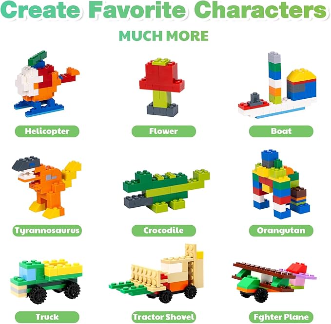 Lekebaby 1546 Pieces Classic Building Blocks Creative Bulk Building Bricks Sets, Compatible with All Major Brands, Educational Toy for Boys Girls 6 Years Old and Up