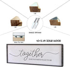 Surfapans Together Is My Favorite Place to Be Sign Wall Decor 40"X15" Bedroom Above Bed Rustic Large Beautiful Home Master Room Beautiful Soild Wood Framed Over Bed Hanging Couple Wall Art (Black)