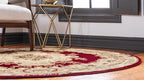 Rugs.com Chateau Collection Rug – 7' Round Red Medium Rug Perfect for Kitchens, Dining Rooms