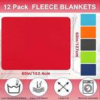 Newwiee 12 Pcs Fleece Throw Blankets Bulk 50'' x 60'' Oeko-tex Standard 100 Certified Spring Outdoor Wedding Guest Blankets Lightweight for Sleepover Donation Lap Pet Sofa Home (Fluorescent Colors)