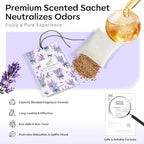 MYARO 20 Packs Lavender Linen Scent Sachet Long Lasting Closet Drawer Deodorizer Home Air Freshener Room Odor Eliminator