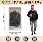 Party Bargains 40x25 Inch Clear Plastic Garment Bags, 100 Pack