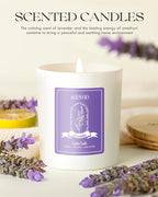 AOOVOO Lavender Scented Candles for Women - Aromatherapy Candle with Crystals Inside, 10oz Soy Candles for Home Scented, Birthday Gifts Valentines Day Candle for Women Mom