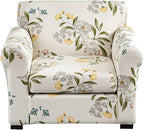 KRFOONN 2 Piece Chair Covers Printed Sofa Covers Couch Covers Washable Armchair Sofa Couch Slipcover Furniture Protector with Elastic Bottom for Living Room (Armchair, 24), Small