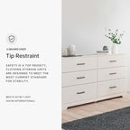Signature Design by Ashley Stelsie Modern Scandinavian 6 Drawer Dresser, Whitewash