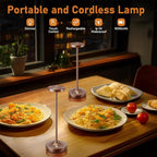 2 Pack LED Cordless Table Lamp Rechargeable，Outdoor Battery Operated Desk Lamp Touch 3 Color Dimming Portable Waterproof Night Light for Patio/Restaurant/Dining/Home (Coffee Brown)