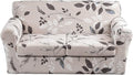 KRFOONN 3 Piece Stretch Sofa Couch Covers for 2 Cushion Couches Printed Sofa Loveseat Slipcover with 2 Separate Seat Cushion Covers Washable Sofa Slip Covers Furniture Protector (Loveseat, 23), Medium