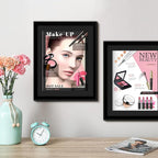 Geetery 8 Pcs Plastic Magazine Frames for Wall Fits 8.5''x11.25'' Magazine Display Frame with Installed Hangers and Core Matting for Home Decoration (Black (Black Mat))