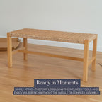 Alaterre Furniture Newport 40 Inch Solid Wood Entryway Bench - Modern Farmhouse Indoor Decorative Bench with Handcrafted Woven Rope Seat - Furniture for Entryway, Dining Room, or Kitchen (Natural)