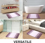 OLANLY Bathroom Rug Set 2 Piece, Soft Absorbent Microfiber Bath Mats and U-Shaped Contour Toilet Rug, Non-Slip, Machine Wash Dry, Plush Shaggy Bath Mats for Bathroom (30"x20"+24"x20", Mauve)