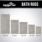 KANGAROO Bathroom Rugs, Chenille Soft Absorbent Bath Rug, Shaggy Shower Mat, Quick Dry Machine Wash Bathmat, Plush Carpet Mats for Tub, Bathtub and Room Home Decor Accessories, 36x24, Light Gray
