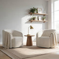COLAMY Swivel Accent Chair Set of 2, Barrel Chair with Armrest, Comfy Round 360°Mondern Armchair, for Living Room/Bedroom/Waiting Room, No Assembly, Beige