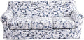 KRFOONN 4 Piece Stretch Sofa Couch Covers for 3 Cushion Couches Printed Sofa Slipcover with 3 Separate Seat Cushion Covers Washable Sofa Slip Covers Furniture Protector for Pets Kids (Large, 12)