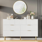 GarveeHome 7 Drawers Dresser for Bedroom, Fluted Dresser Chest of Drawers with Handle, Wood Modern Dressers for Closet, Bedroom Furniture Storage Organizer for Living Room, Hallway