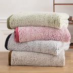 EMME Soft Sherpa Fleece Blanket Reversible Plush Fluffy Large Blanket, Light Weight Warm Decorative Boho Blanket Cover for Sofa, Couch, Bedroom,Travel(Plush Navy,60"x80")