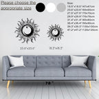 KingGenius Sun Moon Star Wall Decor,Metal Sun Wall Art,Sun Moon Art,Celestial Decor (White, 27.5"x27.5"/70x70cm, Metal Wall Art)