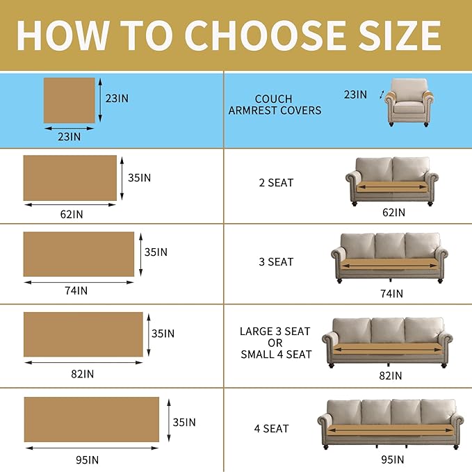 HAOMAIJIA Non-Slip Couch Armrest Covers for Sofa,Fuzzy Couch Arm Covers Set of 2,Washable Thick Soft Recliner Chair Arm Cover Protectors (Khaki, 23" x 23" 2 Pack)