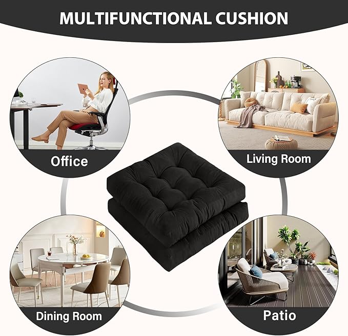 Tiita Outdoor Cushions Square Floor Pillow Thicken Tufted Seat Pad Large Floor Cushion for Yoga Meditation Living Room