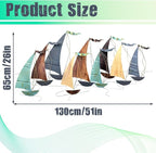 edaknez Large Metal Sailboat Wall Decor, 51" x 26" Ship Wall Art, Coastal Nautical Boat Wall Art Decor, Large Ship Wall Sculptures, for Living Room Bedroom