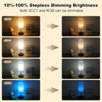 Unicozin Table Lamp,3 CCT 3000K/4500K/6500K & RGB Color Changing,Stepless Dimmable Touch Control Bedside Lamp for Reading,Ambience Nightstand Light for Home Decor Party,White Shade