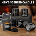 6 Pack Scented Candles for Men, Masculine Scented Candles Gift Set, Luxury Aromatherapy Soy Wax Candles with Essential Oils, Strong Scented Long Lasting Natural Soy Candles, Gifts for Men