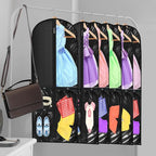 Windyun 10 Pack Garment Bags for Dance Costumes Kids 40 Inch Clothing Bags Hanging Clothes with 3 Clear Zipper Pocket Waterproof Garment Cover for Dance Competition, Travel, Closet Storage(Black)