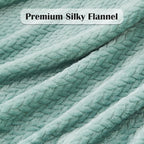 NEWCOSPLAY Super Soft King Blanket New Sage Green Premium Silky Flannel Fleece Leaves Pattern Lightweight Bed Blanket All Season Use (New Sage Green, King(90"x110"))