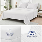 HYMOKEGE White Queen Comforter Set Seersucker 7 Pieces, All Season Luxury Bed in a Bag for Bedroom, Bedding Set with Comforters, Sheets, Pillowcases & Shams