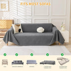 Deep Dream Cat-Scratch Resistant Armchair Couch Cover, Waterproof Sofa Cover for Dogs, Pet Friendly Couch Protectors Anti Slip Thickened Slipcovers for Dogs Pets, 71" x 91", Dark Grey