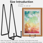 IBosins 5 Pack 14 Inch Plate Holder Display Stands, Large Metal Black Frame Stand for Picture, Book, Photo Easel, Creation, Collectibles