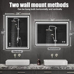 24“ x 32” LED Mirror for Bathroom LED Bathroom Mirror Anti-Fog Dimmable 3 Colors Bathroom Mirror with Lights Smart Mirror Memory Wall Mounted Front and Backlit Horizontal/Vertical