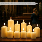 12 Pack Ivory Pillar Candles Bulk Set, 3x3 3x6 3x8 Inch - 4 Each Size, Dripless Smokeless Clean Burning for Wedding Centerpieces, Home Decor, Church, Romantic Ambiance！
