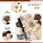 2 Boxes of White Potpourri Bowl Filler Decorative Scented Mixed Dried Decorative Balls for Centerpiece Bowls Flower Vase Filler for Home Decoration (White)