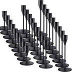 Black Taper Candle Holders for Wedding Table Centerpiece,Tall Taper Candlestick Holders Bulk Set of 27,Metal Candle Stick Holder Decor for Table or Mantel Centerpiece, Dinning, Party Home Decor
