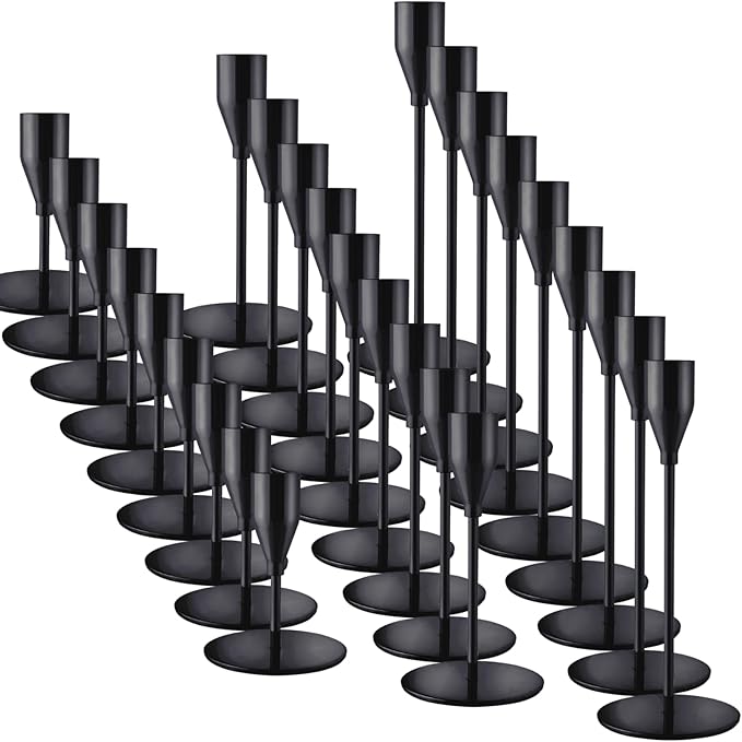 Black Taper Candle Holders for Wedding Table Centerpiece,Tall Taper Candlestick Holders Bulk Set of 27,Metal Candle Stick Holder Decor for Table or Mantel Centerpiece, Dinning, Party Home Decor