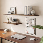 Wall Shelf Set of 2, Rustic Brown Floating Shelves 30 in W x 10 in D x 1 in H, Wooden Floating Wall Shelf with Invisible Brackets for Living Room/Bedroom/Bathroom/Kitchen Storage and Decor