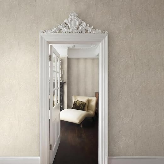Sintuff 16" W x 47" H x 2" P Door Frame Molding Pediment Over Door Large PU Window Frame Decor French Country Decoration for Home Living Room Entryway Wall Art