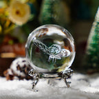 HDCRYSTALGIFTS 3D Laser Butterfly Crystal Ball Paperweight Glass Sphere Figurines Decorative Balls Gift (60mm)