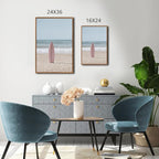 CHDITB Ocean Beach Framed Canvas Wall Art Set, Coastal Surfboard Wall Decor,Summer Coconut Tree Sea Wall Painting, Modern Surfing Art Prints for Living Room, Bedroom, Office- Large Size 24"x36"x3
