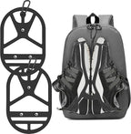 2 Pack Shoe Holster for Backpack with Clip Hanger, Shoe Holder for Sneakers, Cleats, for Travel, Outdoors, Sports (Large, Black)