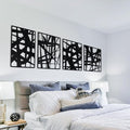 Bdor Decorative Metal Panels, Set of 4, 10.98" x 15.94", Modern Geometric Design, Black Metal Wall Art, Room Dividers, Architectural Elements for Home and Office Décor