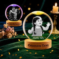 Custom Snow Globes with Photo Name Christmas Snow Globes with Light-Up Base Personalized Engraving Crystal Snowglobe Gifts for Family Women Men Kids Xmas Gift (Snow Globe)