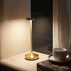 LED Cordless Table Lamp Rechargeable，Outdoor Battery Operated Desk Lamp Touch 3 Color Dimming Portable Waterproof Night Light for Patio/Restaurant/Dining/Home (Gold)