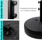 Outdoor Umbrella Base Stand, Water/Sand Filled Patio Umbrella Stand, Heavy Duty Umbrella Holder, Round Umbrella Base, Black
