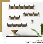 zeyu 5-Light Modern Vanity Light Fixture, 36" Bathroom Light Fixtures Wall Mount with Clear Glass, Oil Rubbed Bronze Finish, ZSL72B-5W ORB