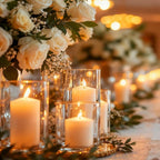 24 Pcs Ivory White Pillar Candles Bulk,2x3 2x6 2x8 Inch-8 Each Size,Large Christmas Pillar Candles Set of 3,Unscented Dripless Smokeless Hurricane Candles for Wedding Engagement Party Ceremony