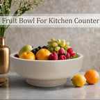 Large Decorative Bowl, Fruit Bowl for Kitchen Counter, Modern Resin Bowl for Home Decor, Key Holder for Entry Table, Sand Beige