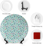 Ceramic Plates, Asian Decorative Ceramic Plates, Panda Bears Koi Fishes Chopsticks Tea, 7 Inch, Household Plates Decorative, Multicolor